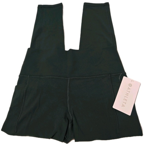 Athleta Pants - Athleta Salutation Stash High Rise 7/8 Leggings Pockets Green Size Medium NWT